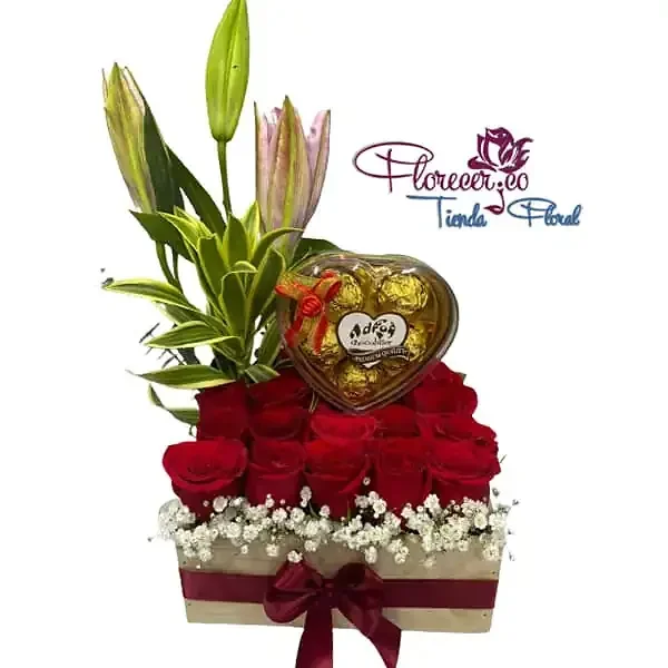 Caja de Rosas con Chocolates 112