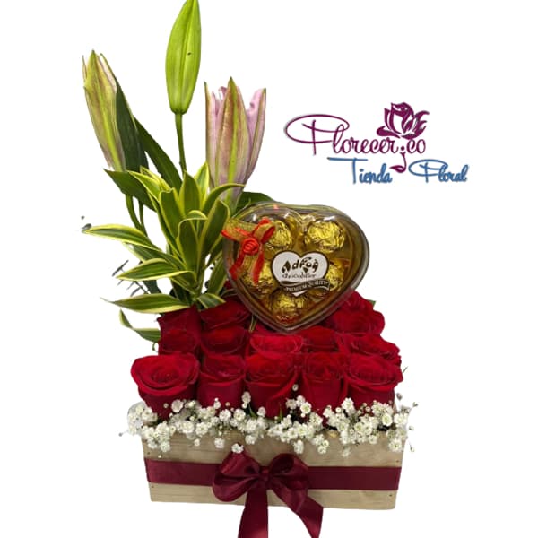 Caja de Rosas con Chocolates 112