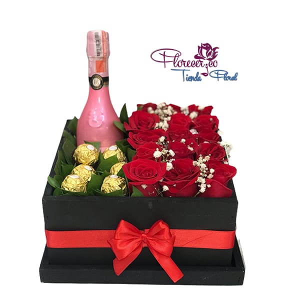 Caja Rosas y Chocolates con J.P