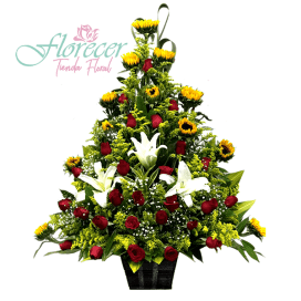 Arreglo Floral Tradicional Girasoles y Rosas 101