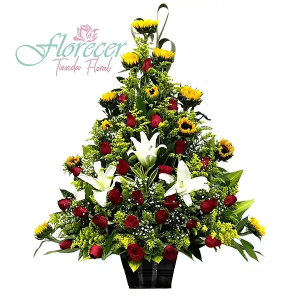 Arreglo Floral Tradicional Girasoles y Rosas 101