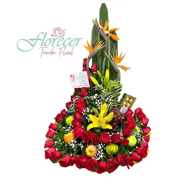 Arreglo Floral Tradicional con Frutas 113