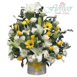 Caja Redonda Floral Variedad de Flores 107